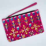 Velvet Clutch Bag W/Wrist Strap - Bush Medicine Plants Design