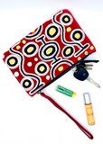 Velvet Clutch Bag W/Wrist Strap - Tjukurrpa Design