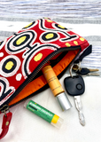 Velvet Clutch Bag W/Wrist Strap - Tjukurrpa Design
