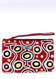 Velvet Clutch Bag W/Wrist Strap - Tjukurrpa Design