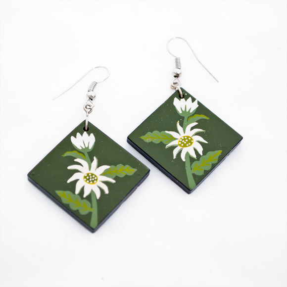 Ceramic Earrings - Flannel Flower
