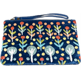 Velvet Clutch Bag W/Wrist Strap - Bush Medicine Plants Design