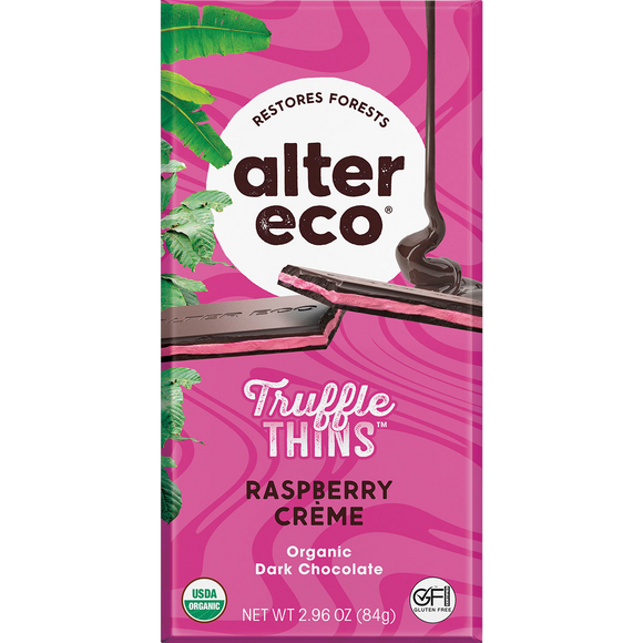 Alter Eco Organic Truffle Thins - Raspberry Crème