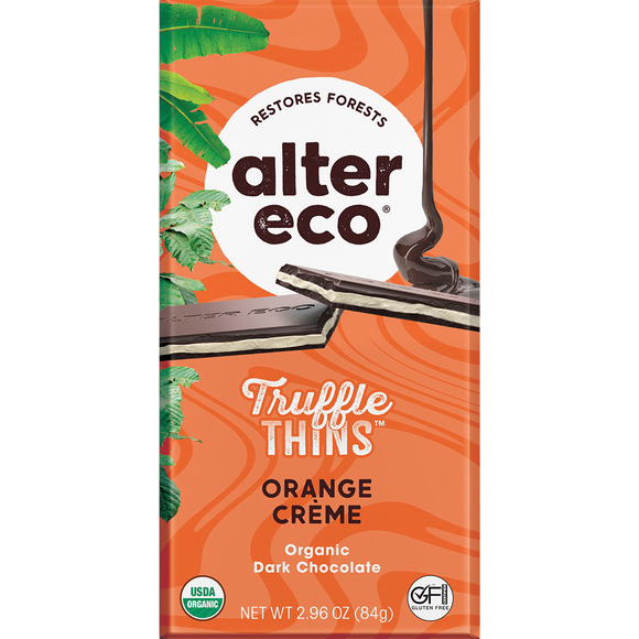 Alter Eco Organic Truffle Thins - Orange Crème