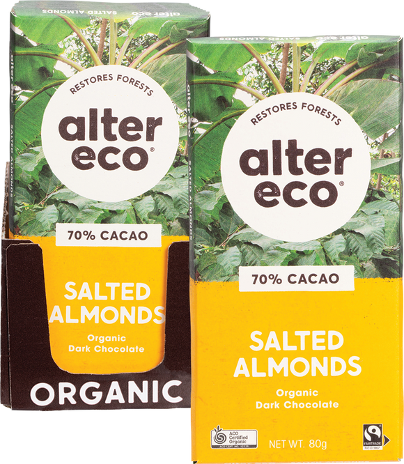 Alter Eco Organic Chocolate - Dark Salted Almonds