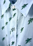 Mens Shirt - Organic Cotton Voile - Crocodile Design