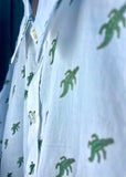 Mens Shirt - Organic Cotton Voile - Crocodile Design