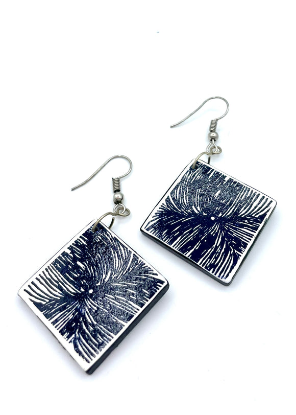 Ceramic Earrings - Water Hole Design
