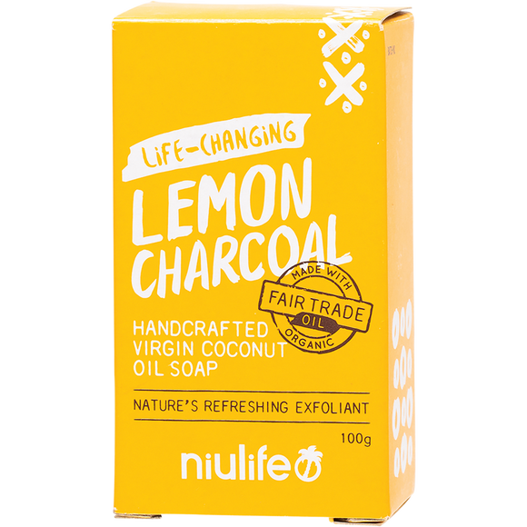 Niulife Coconut Oil Soap - Lemon Charcoal