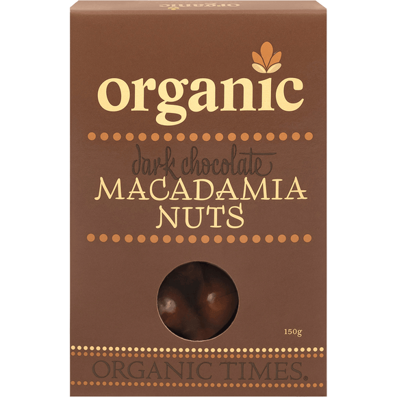 Organic Times Dark Chocolate Covered Macadamia Nuts