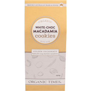 Organic Times White Choc Macadamia Cookies