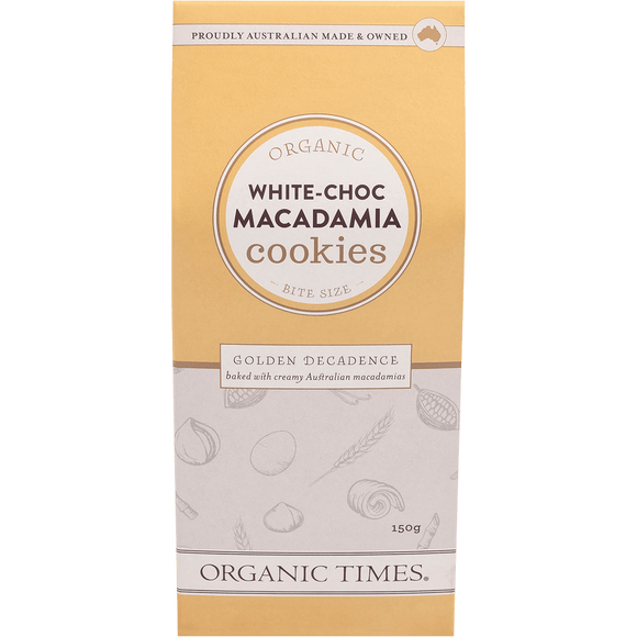 Organic Times White Choc Macadamia Cookies