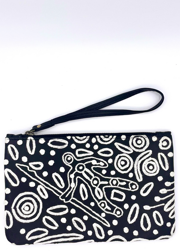 White clutch bag with wrist strap sale