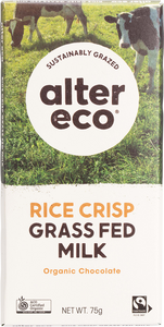 Alter Eco Organic Chocolate - Rice Crisp Grass Fed Milk