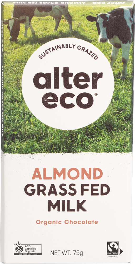 Alter Eco Organic Chocolate - Salted Almond Grass Fed Milk