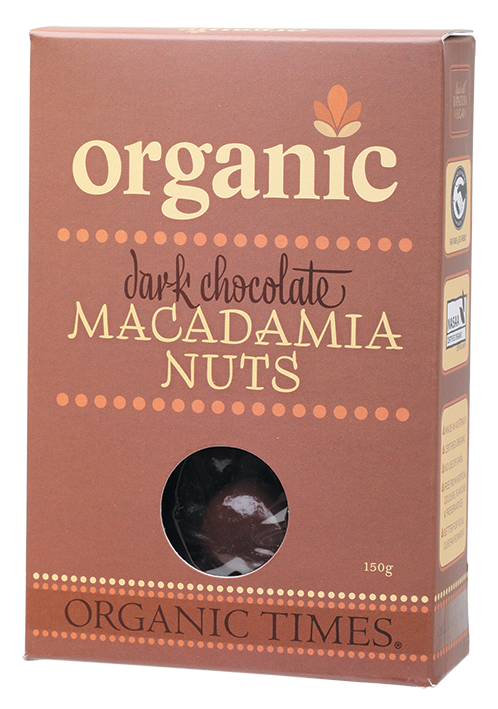 Organic Times Dark Chocolate Covered Macadamia Nuts