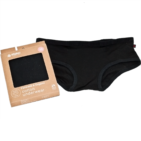 Black Organic Cotton Boyleg Women's Underwear