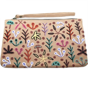 Leather Clutch Bag W/Wrist Strap - Our Country Design